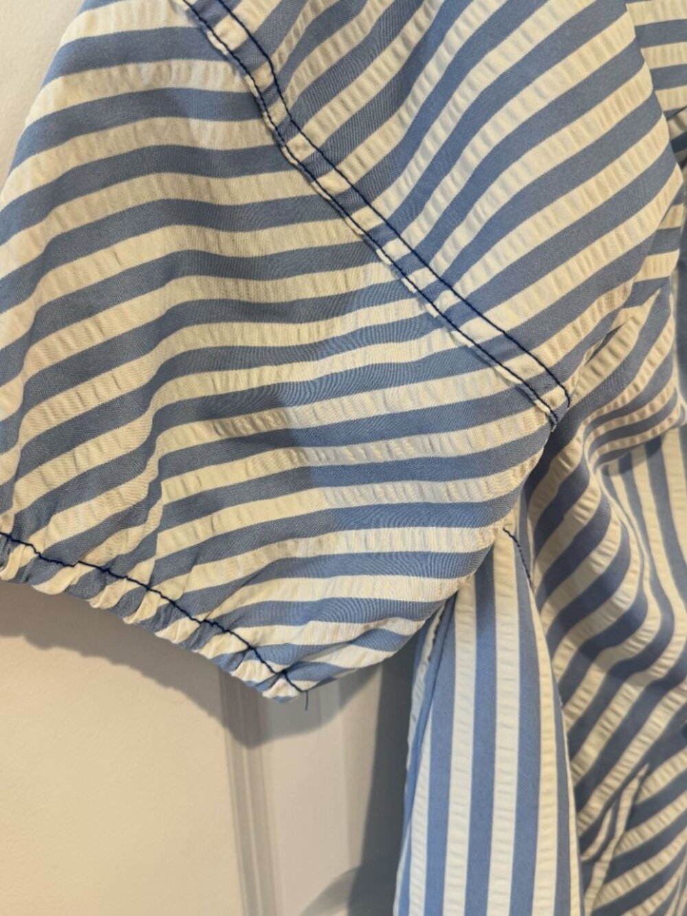 Blue and White Stripe Baby Doll Romper - Size Medium‎ - Picture 5 of 10